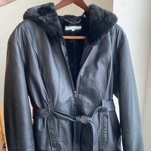 Wilsons Genevieve Belted Leather w Faux-Fur Lining